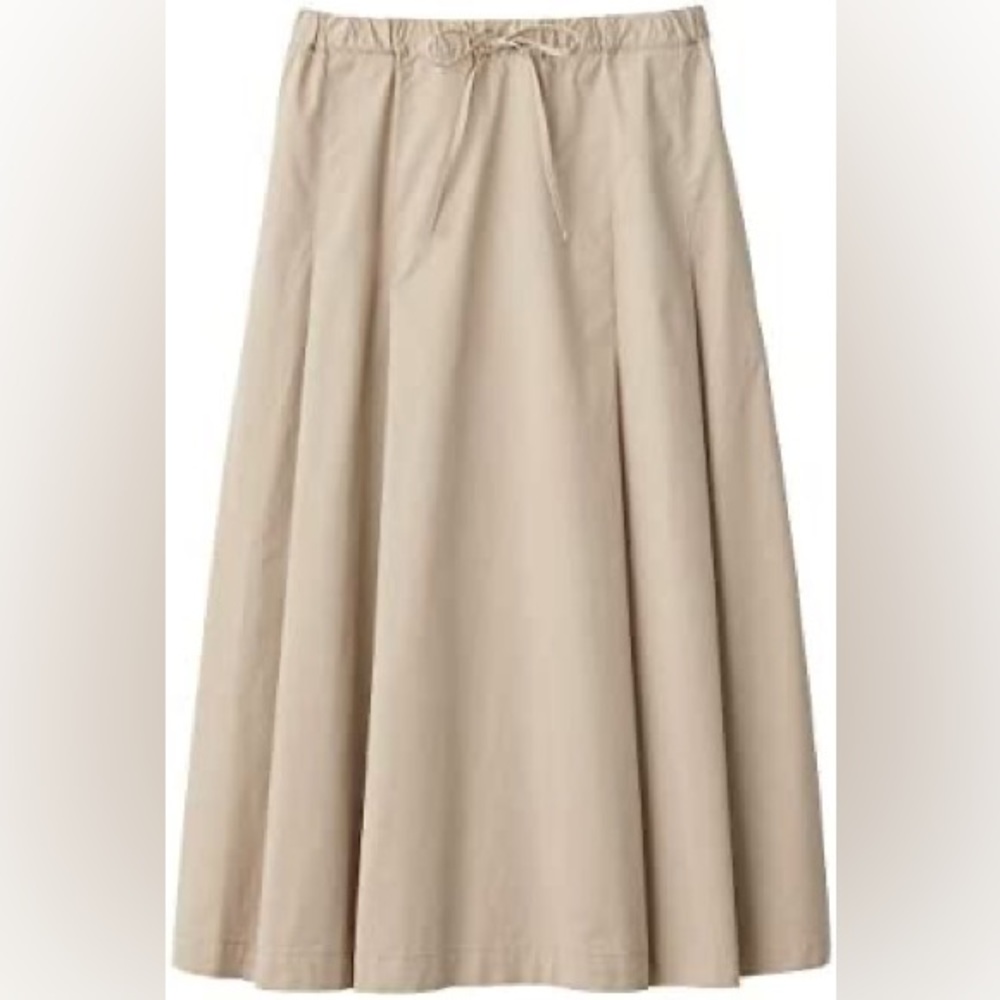 Muji Size M Organic Cotton Stretch High Density Weave Tuck Skirt